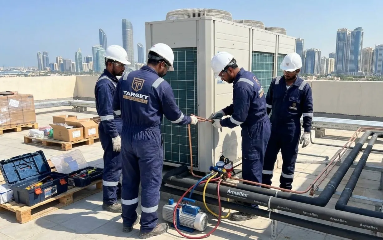 Target International team on an Abu Dhabi rooftop